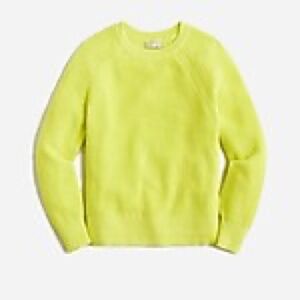 J Crew Cotton fisherman sweater, Lemon Sorbet (bright yellow), XL